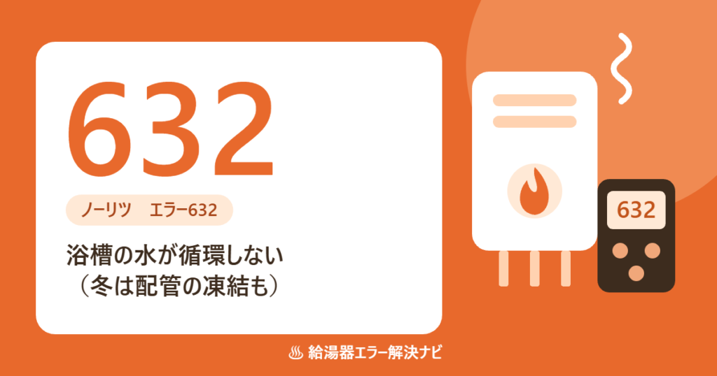 ノーリツ給湯器のエラー632(ふろ循環の異常)の原因と対処